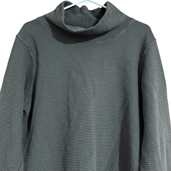 Hard Tail Forever Women’s Green Ribbed Covered Neck Long Sleeve Sweater Sz-M - Picture 2 of 5